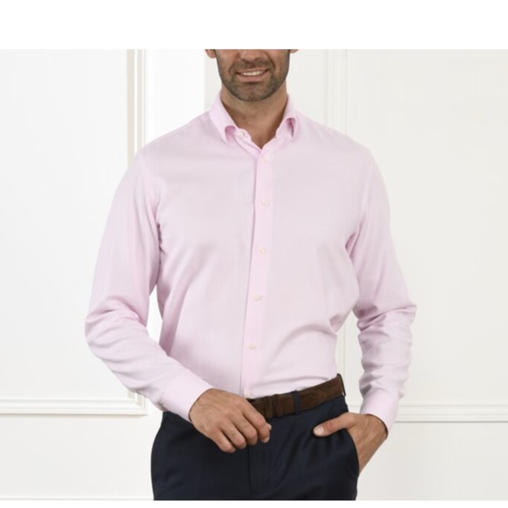 Bexley Pink and White Oxford Men's long sleeve shirt